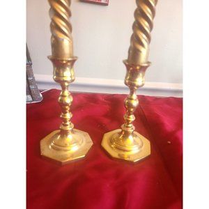 SET OF BRASS CANDLESTICKS